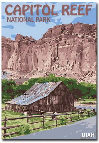 Capitol Reef National Park, Utah Barn Refrigerator Magnets Size 2.5" x 3.5"