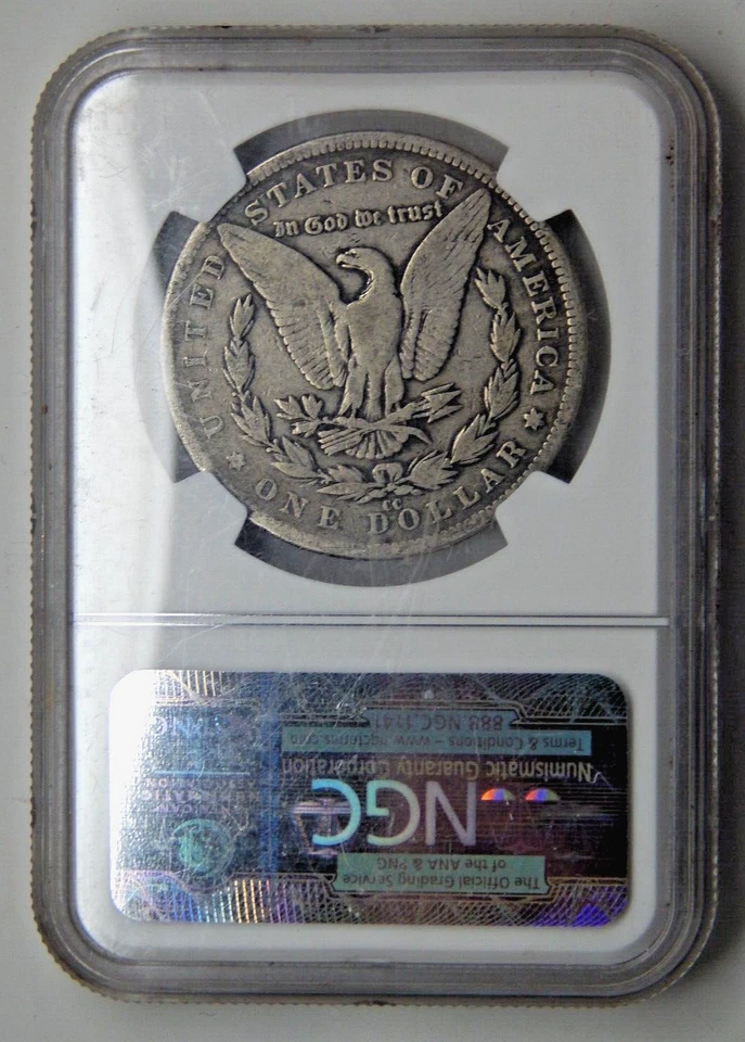 1892-CC Morgan Silver Dollar NGC VG 8, Scarce coin. - Image 4 of 4