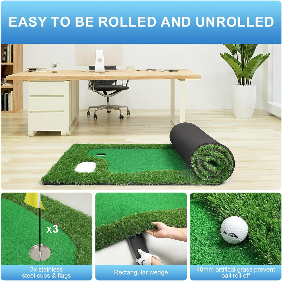 Golf Putting Green Indoor 3.3X10 Ft Large Golf Putting Mat Professional