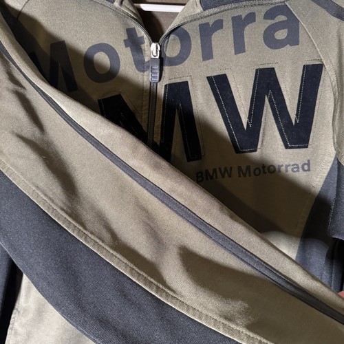 BMW Motorrad Motorcycle Track Jacket Mens SZ L Olive Green Black Full Zip Pocket - Picture 8 of 13