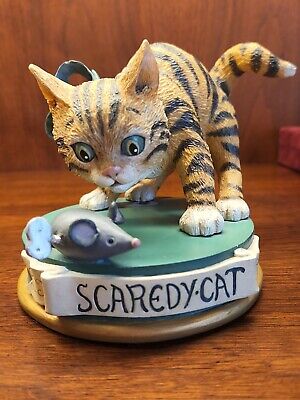 Danbury Mint SCAREDY-CAT Quotable Cats Sculpture Figurine by