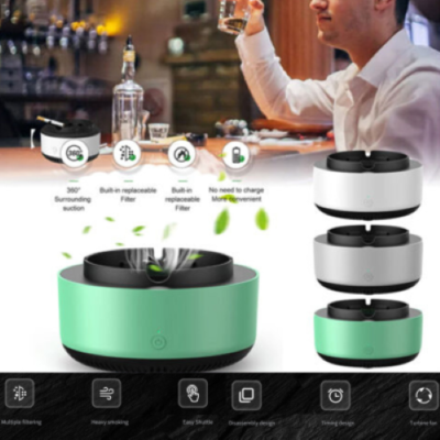 Smokeless Ashtray Air Purifier 360° Surround Smoke Remover Cigarettes Air  Filter