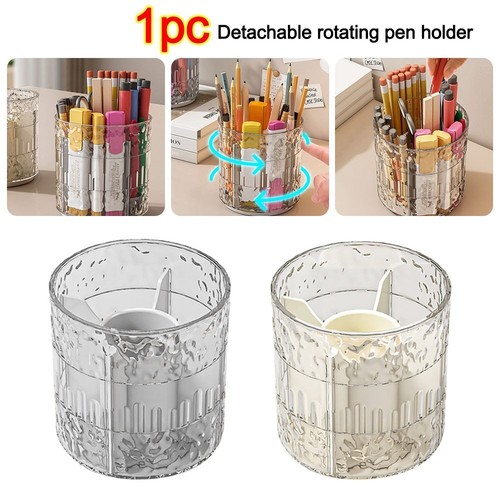 Large Capacity Pencil Case Transparent Makeup Brush Storage Bucket Pen Holder