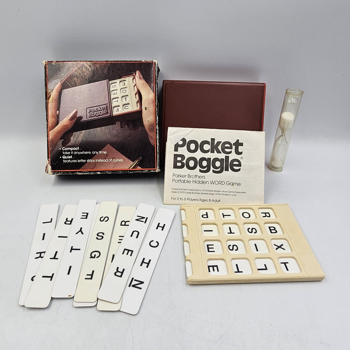 Vintage Pocket Boggle Parker Brothers 1980s Travel Compact Word