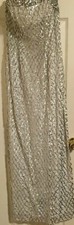 White and Silver Sequin Straight Dress