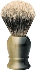 Erbe Solingen Shaving Brush BADGER SILVER TIP Horn Look High Quality Size M