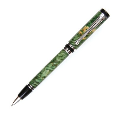 Parker Twist Pen - Green Box Elder, Rhodium Plating