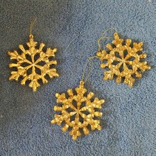 5" Sparkling Gold 12 Point Star Set of 3 Ornaments New