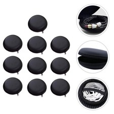10PCS Portable Earphone Bag Round Earphone Storage Box for Home Trip