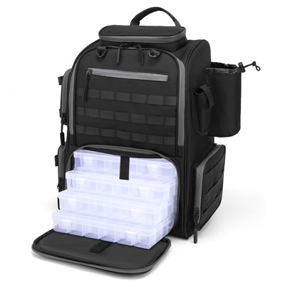Backpack Rucksack incl. 4 Tackle Boxen Anglerrucksack Tasche Angelrucksack