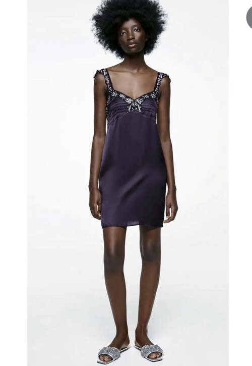 beaded slip dress zara Zara Slip Dress with beaded straps, Women's Fashion, Dresses & Sets, Dresses  on Carousell