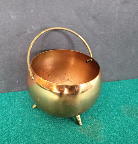 Vintage Mini 3-Bein Kessel Schwenkgriff Coppercraft Guild, Taunton, Mass.