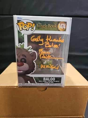 Funko POP! #1474 Disney The Jungle Book Baloo, Signed Bruce Reitherman “Mowgli”