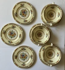 Vintage Lenox Claremont Bread Plates (6)  And 3 Soup Bowls Gold Gilt