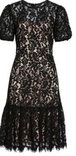 New Eliza J Black Lace Dress with ruffle Sz 4