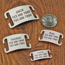 2pc Custom Slide On Dog ID Tag Personalized Engraved Pet Cat Name Tag for Collar