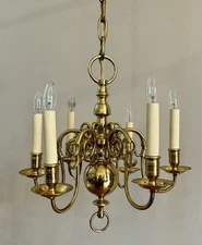 Virginia Metalcrafters Apothecary PETITE Brass Colonial Williamsburg  Chandelier