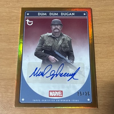 Dum Dum Dugan 2025 Topps Marvel Brooklyn Comics Collection Orange /25 Auto
