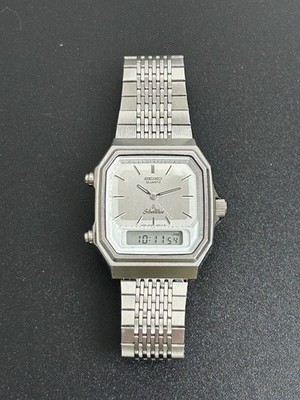 SEIKO WATCH SILVER WAVE H449-5020 ANALOG DIGITAL QUARTZ VINTAGE