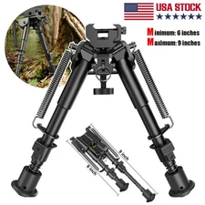 CVLIFE 6"- 9" Tactical Rifle Bipod Adjustable Spring Return w/ Picatinny Adapter