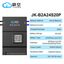 JK Smart BMS 8S-24S 200A Li-ion LiFePo4 BMS 2A Aktywna równowaga Wbudowany Bluetooth