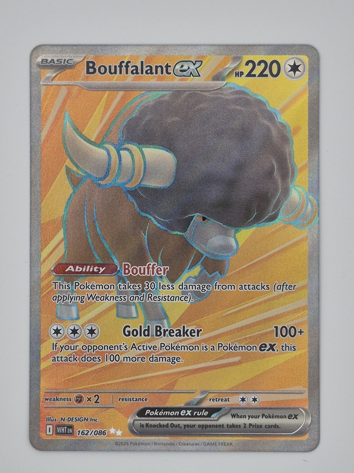 Pokémon Bouffalant ex 162/086 White Flare NM Fresh Pull WHT