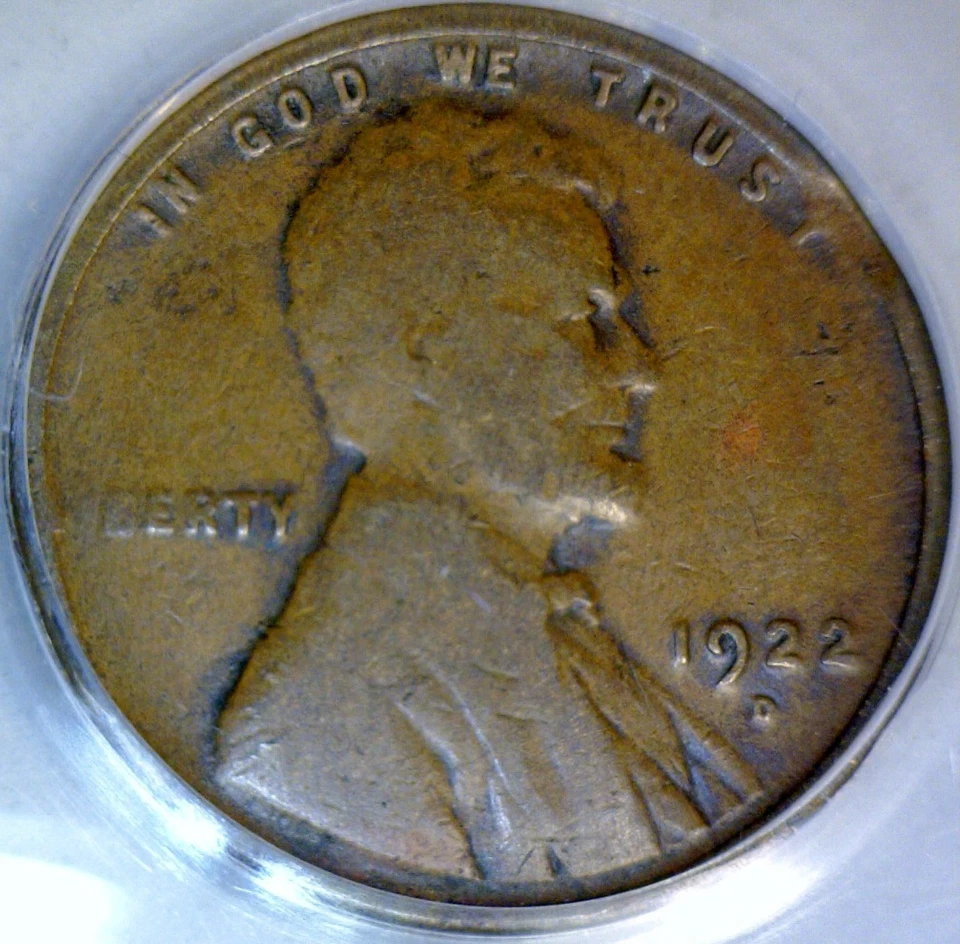 1922d ERROR ANACS VG10 Clipped Lincoln Wheat Cent Coin RARE DATE Clip NR - Image 3 of 4