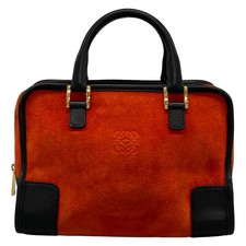 LOEWE Amazona Red Black Suede Leather Handbag