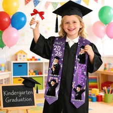 Custom Graduation Stole, Personalized Kindergarten Graduation Sash, Kid Grad