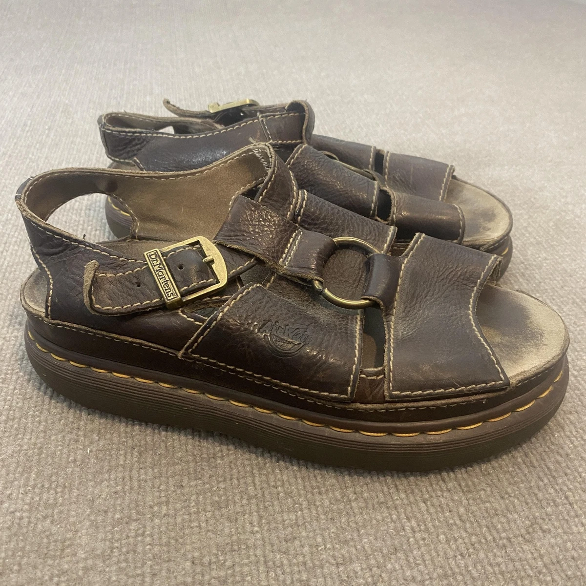 Dr. Martens Nikolai Brown Leather Double Strap Buckle Sandals US Men’s 11 READ Dr. Martens Leather Sandals for Men for sale | eBay main image 3