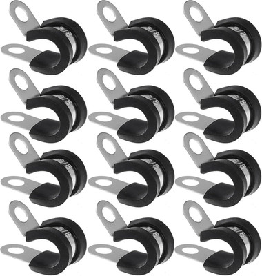 12 PCS Stainless Steel Cable Clamp Assortment 3/8 Inch for Tube, Pipe, Wire