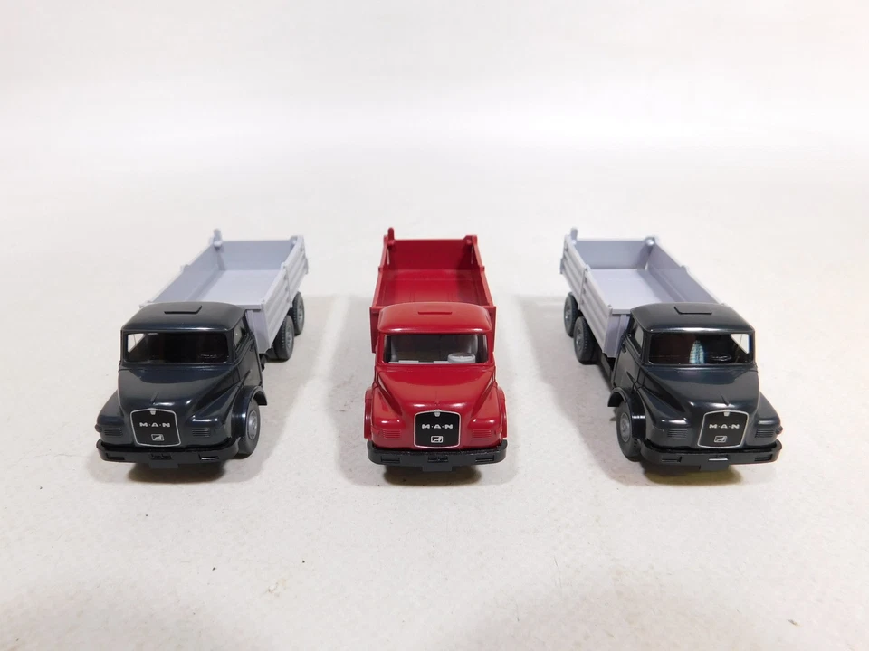 3X H0 1:87 Modello Pritschenkipper Kipper MAN 673 05 23 ECC TOP #DX226-0,5 - Immagine 4 di 4