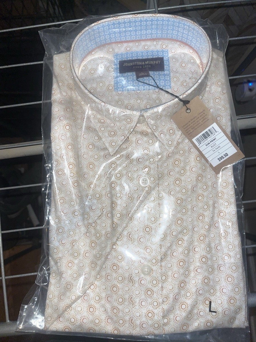 Johnston & Murphy Short Sleeve Button-Up Shirt Size Large | eBay