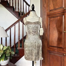 Vintage Leopard Snake Animal Print Marching Set Rina Rossi Tank and Pencil Skirt