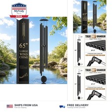 65" Extra Large Wind Chimes for Outside Deep Tone, 6 Extra-Thick Aluminum Tub...