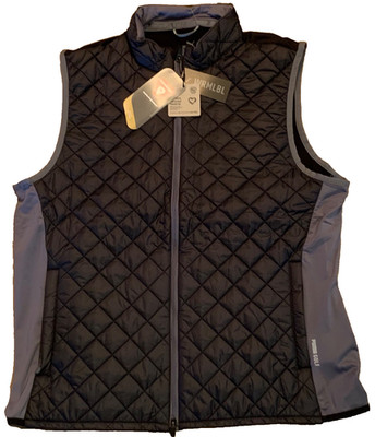 NWT $200 Puma Frost Quilted Full Zip Primaloft WRMLBL Black Gray Golf Vest sz XL