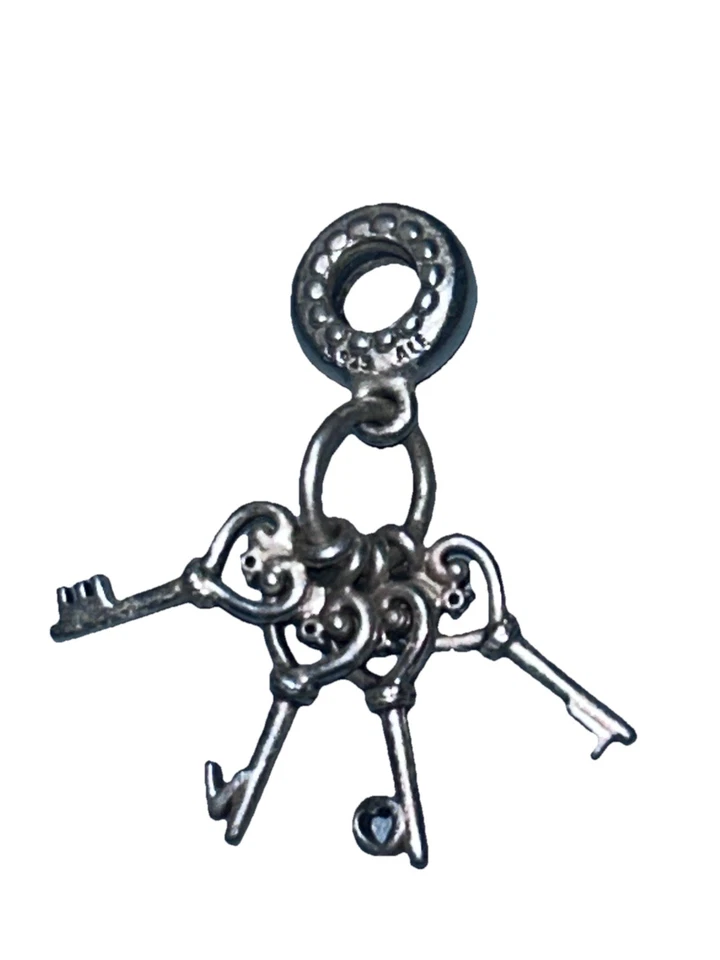 Genuine Pandora Sterling Silver Keys of Love Dangle Charm 797654NPMMX - Image 2 of 4