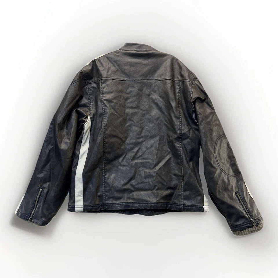 Chaqueta De Colección Arizona Jean Company Para Hombres XL Negra Imitación Cuero Motociclista Abrigo Foto 2 de 4