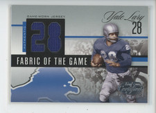 YALE LARY PATCH 2006 LEAF CERTIFIED FOTG NUMBERS 28/28 JERSEY # 1/1  LIONS