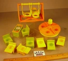 Vintage Fisher Price School House Toys Little People 11  pc playset Play Family