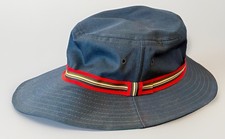 Vintage 90s ANDREW THOMPSON Co Duckster Sun Bucket Hat Extended Brim XXL U.S.A.