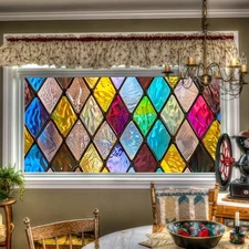 Window Privacy Film Stained Glass Window Film Home Decorativ 39.3×17.7 Inchs 