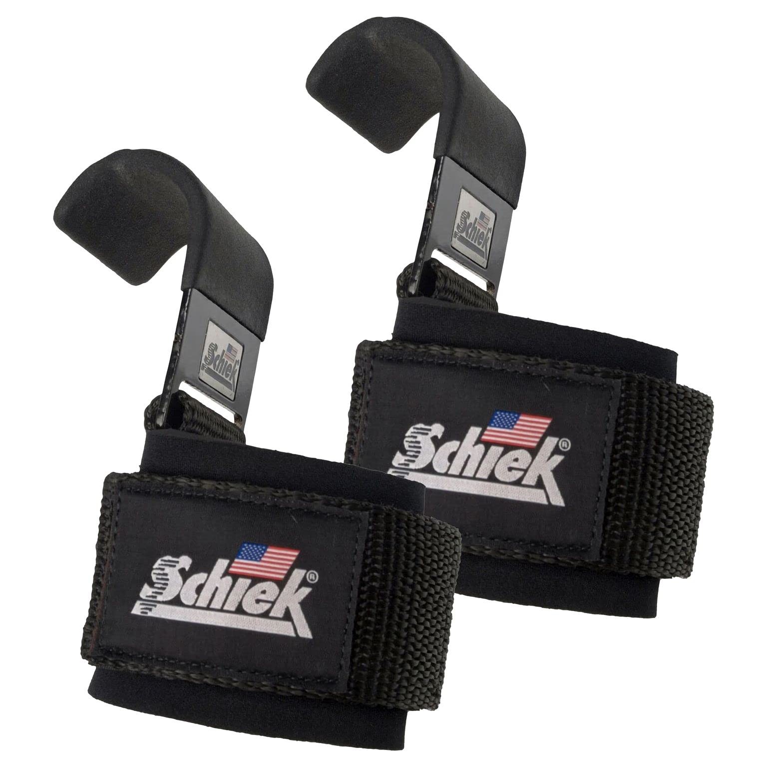Sports 1200 Power Lifting Hooks - Heavy Duty Wrist Straps with Steel Hooks