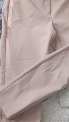 Hallhuber Women's Light Pink Solid Flat Front Regular Pants Size GB 10