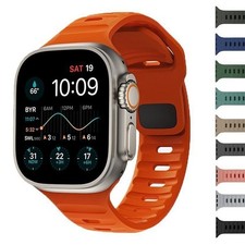 For Apple Watch Series Ultra 4 12 11 10 iWatch 42-49mm Silicone Sport Band Strap