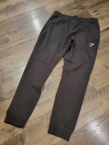 Gymshark Crest Joggers Size M Medium Black Slim Fit Mens Sweatpants 