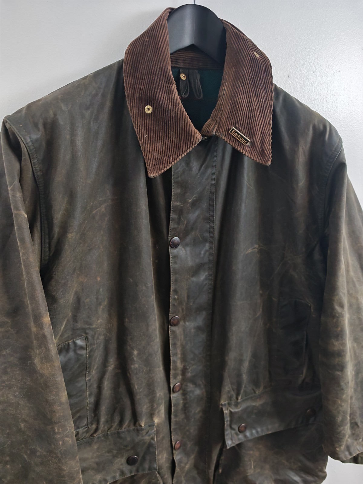 Vintage 1992 Barbour Northumbria Wax Jacket Men’s Size C40 Heavyweight 8oz Sage
