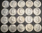 Kennedy Half Dollar Roll 1965, 1966, 1967, 1968, 1969 20 coins Mix 40% Silver