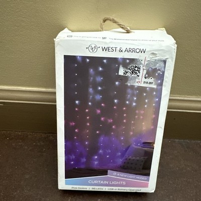 WEST & ARROW 96 LED Christmas Curtain String Light |Pink Ombre | 8ft (96'')