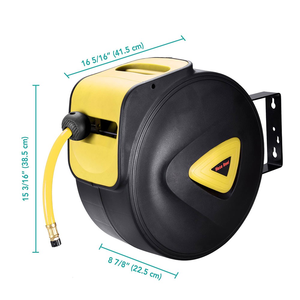 Yessources 65 ft Retractable Air Hose Reel Auto Rewind Wall Mount Compressor